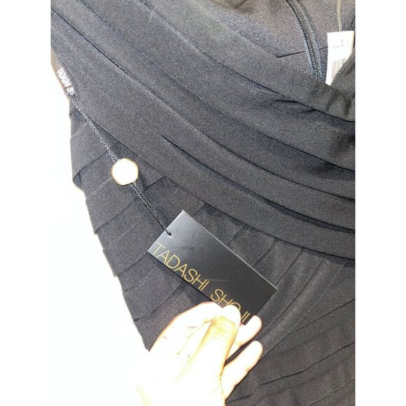 NWT TADASHI SHOJI Collection Shutter Pleat Bandage Cocktail Evening Dress sz 4 - Picture 4 of 12